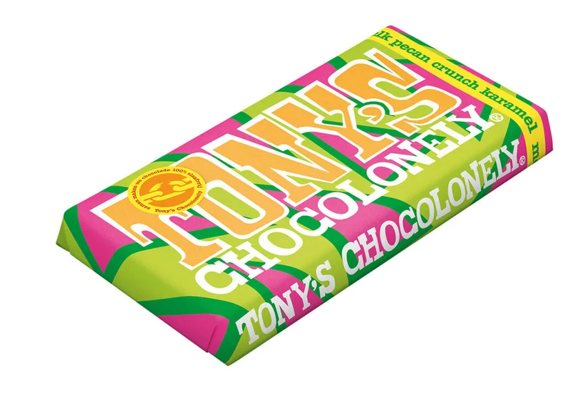 Tony's Chocolonely Bars Milk Pecan Crunch Caramel 180 g