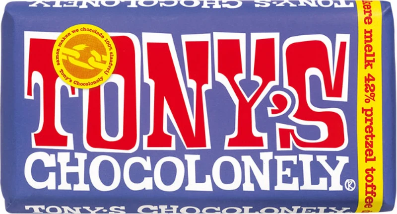 Tony's Chocolonely Bars Dark Milk Pretzel Almond Nougat 180 g