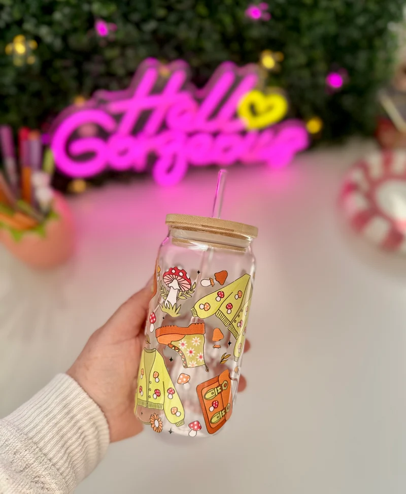 Drinkglas met rietje | Goblincore Girl