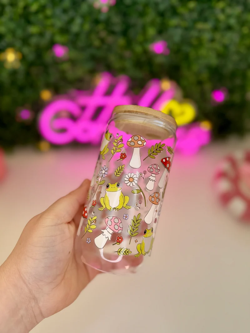 Drinkglas met rietje | Cottage frog