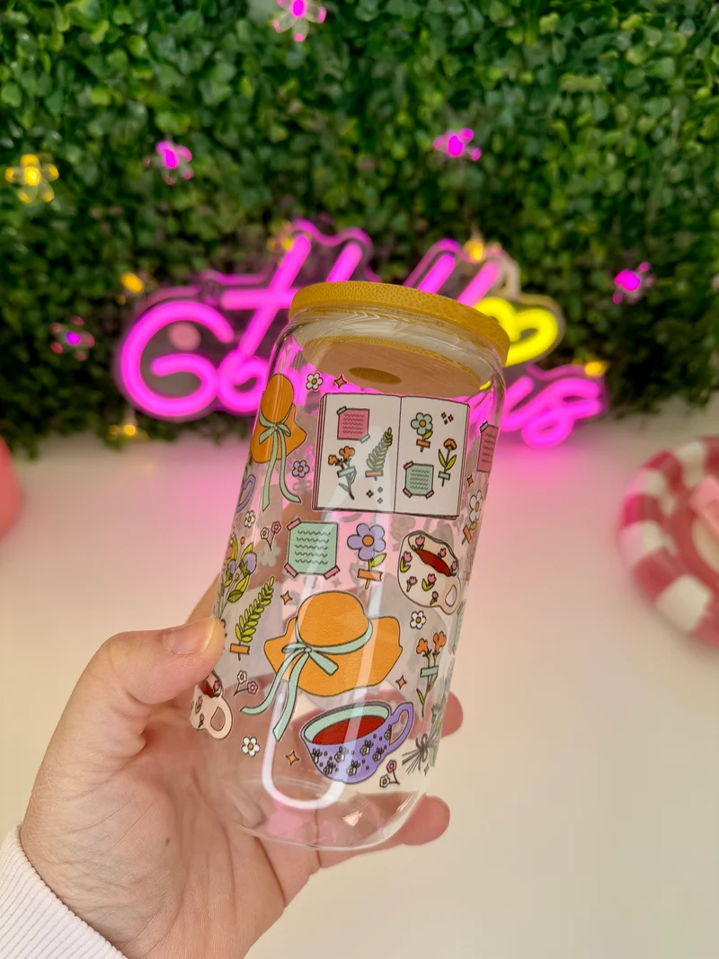 Drinkglas met rietje | Cottagecore girly