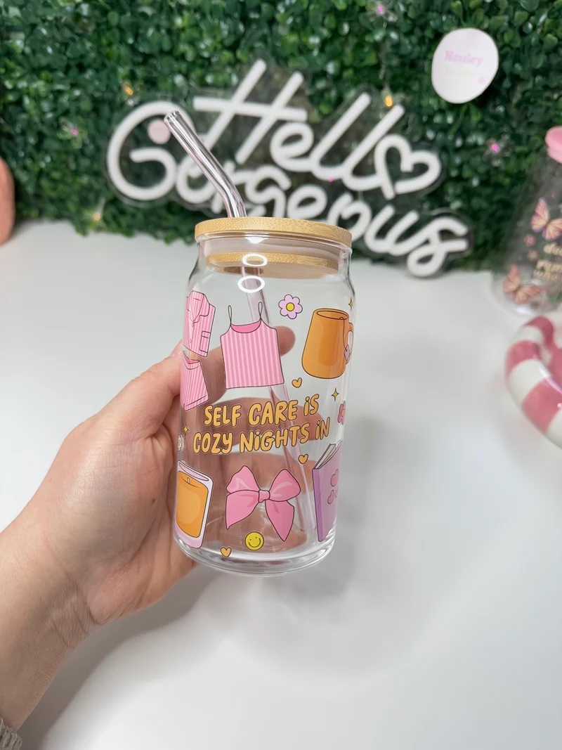 Drinkglas met rietje | Self care is