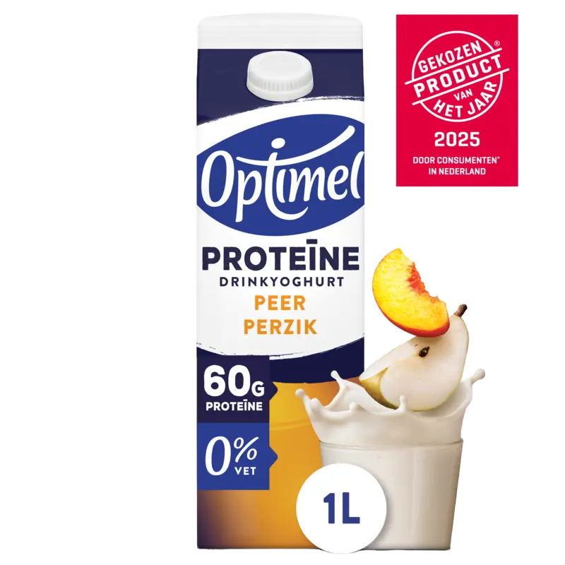 Optimel Proteïne drink yoghurt perzik peer