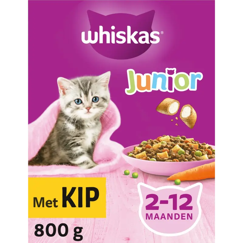 Whiskas Brokken junior met kip 2-12 maanden