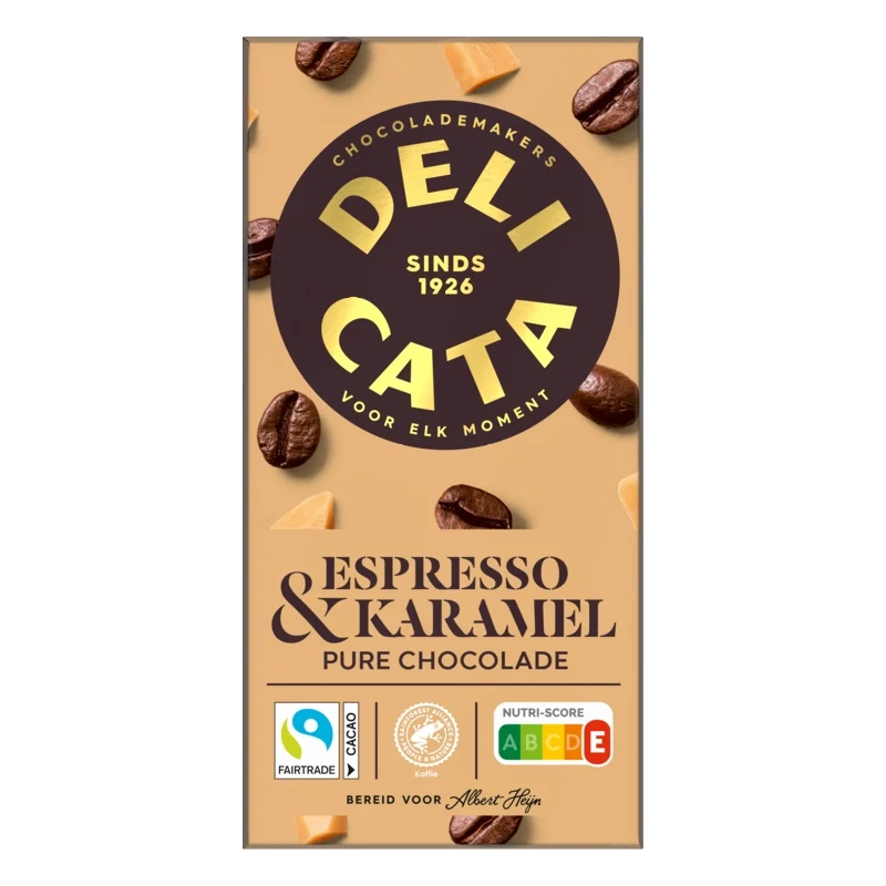 Delicata Reep espresso & karamel pure chocolade