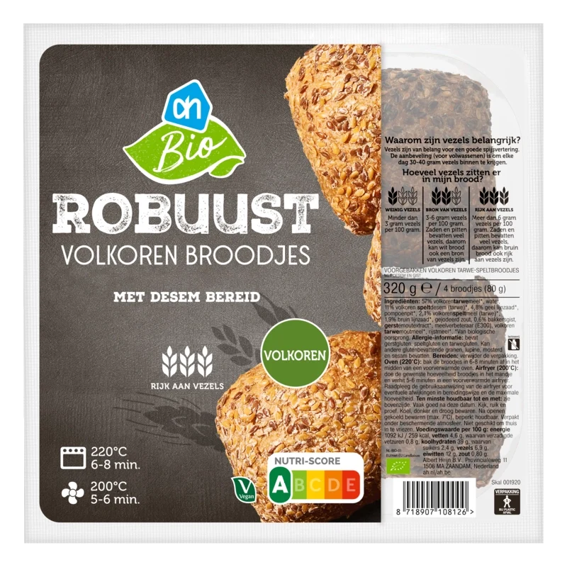 Biologisch Robuust volkoren broodjes