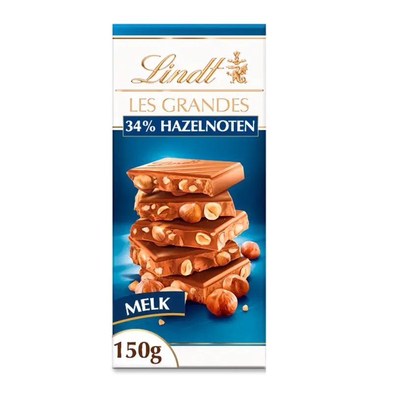 Lindt Les grandes melkchocolade hazelnoot