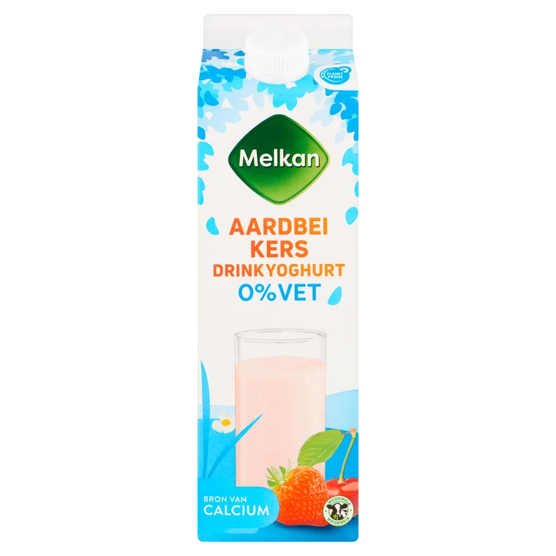 Melkan Drink 0% vet aardbei-kers
