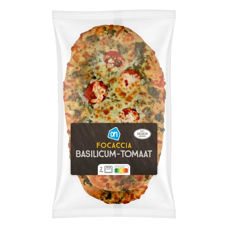 Focaccia basilicum tomaat