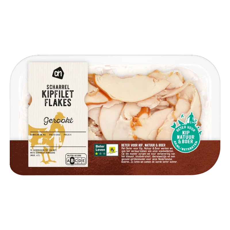 Scharrel gerookte kipfiletflakes