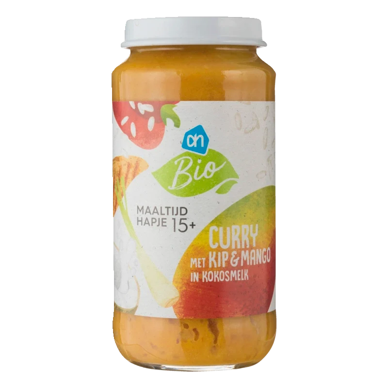 Biologisch Curry met kip en mango in kokos 15m+