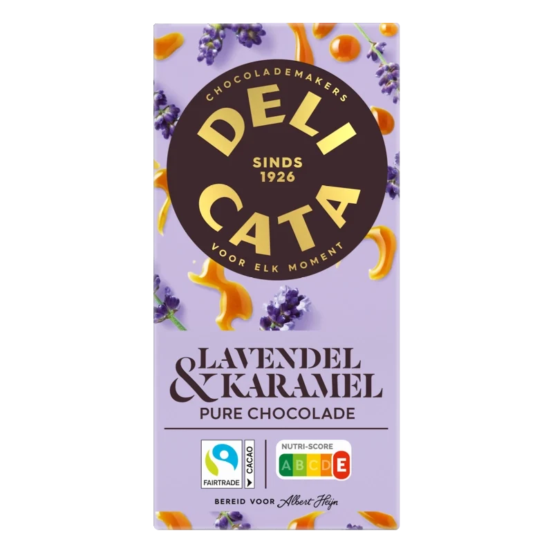 Delicata Reep pure chocolade lavendel & karamel