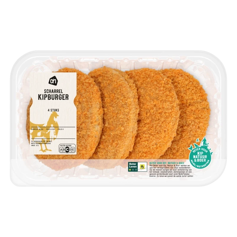 Scharrel kipburger 4 stuks