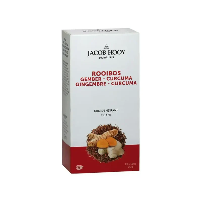 Jacob Hooy Rooibos gember curcuma thee 20 zakjes