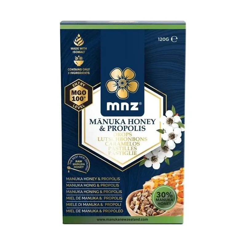 Manuka New Zealand Manuka honing MGO 100+ pastilles propolis 120 gram