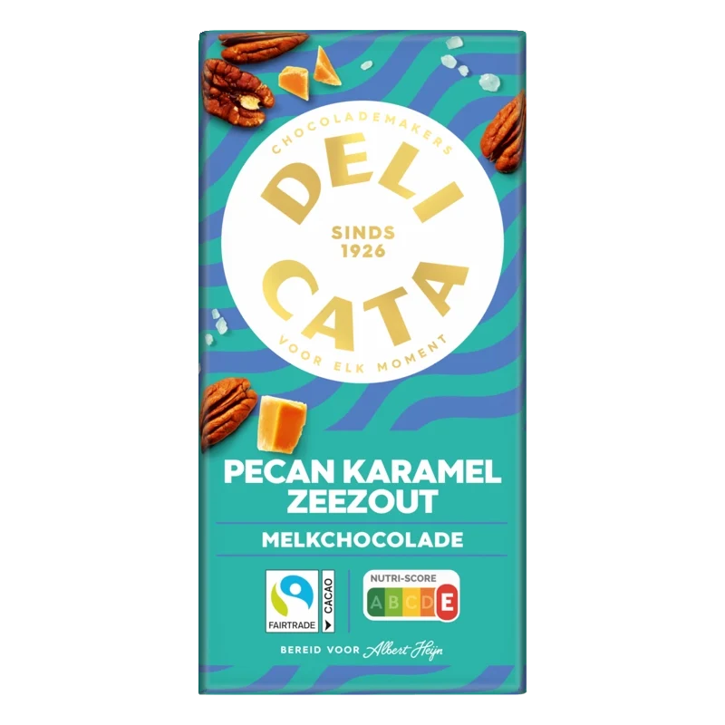 Delicata Reep melkchocolade pecan karamel zeezout
