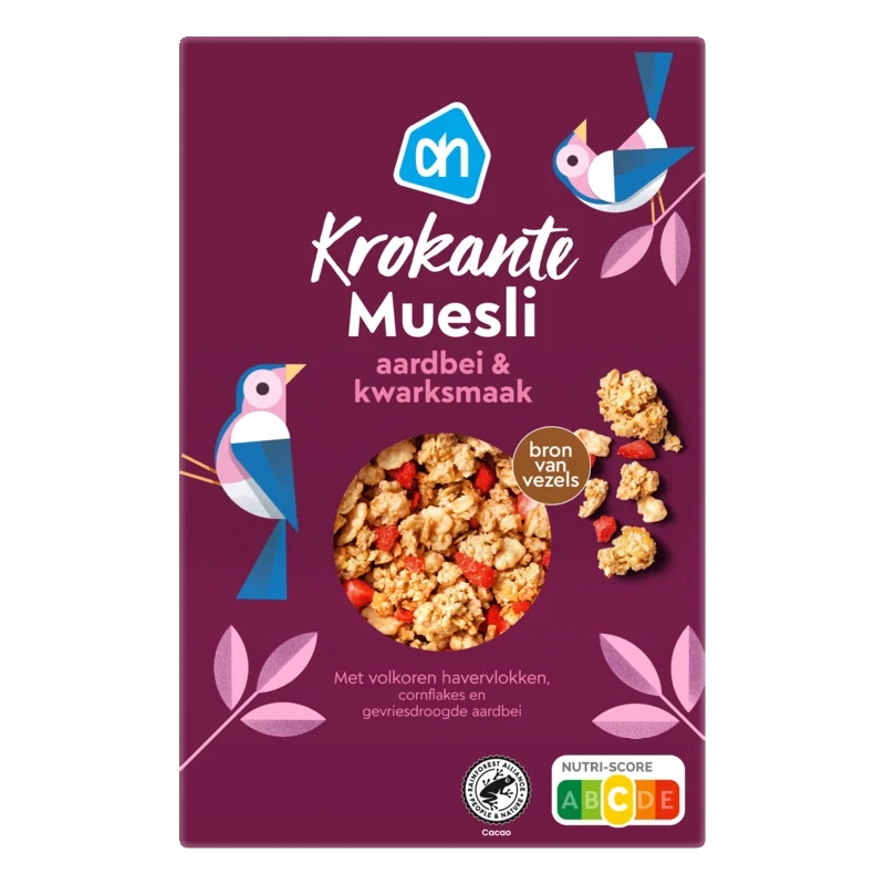 Krokante muesli aardbei & kwarksmaak