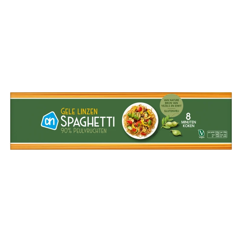 Gele linzen spaghetti