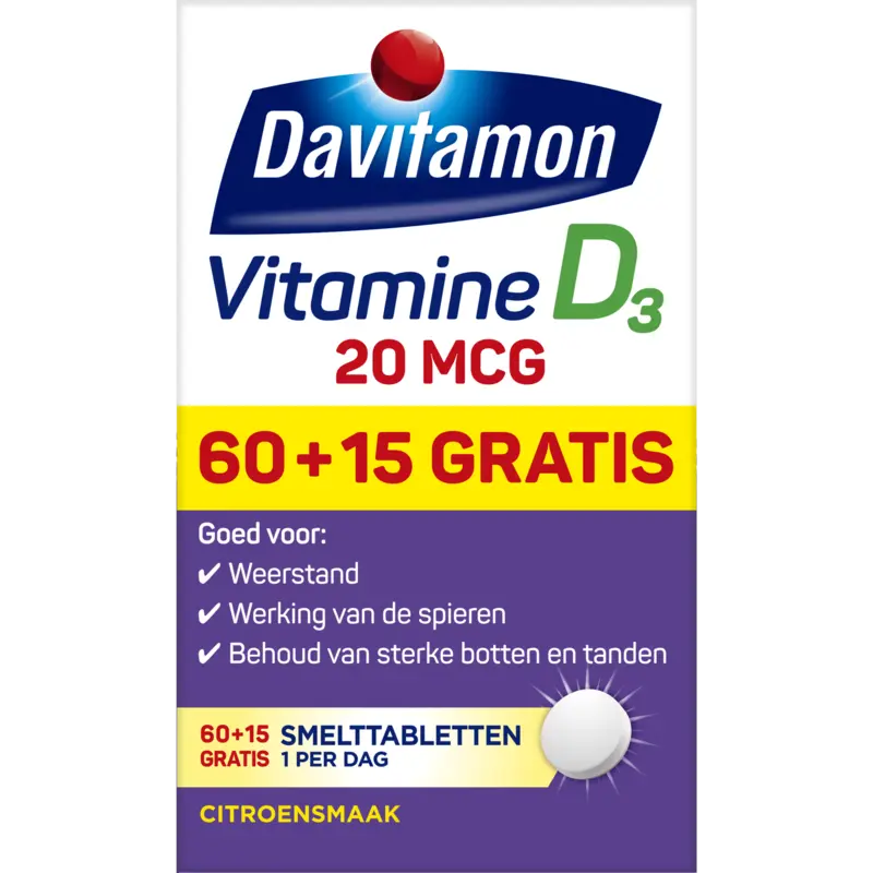 Davitamon Vitamine D3 forte smelt tabletten