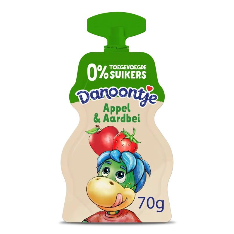 Danoontje Knijpyoghurt appel en aardbei
