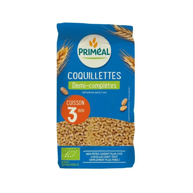 Primeal Halfvolkoren elleboogjes snelkook 3 minuut 500 gram