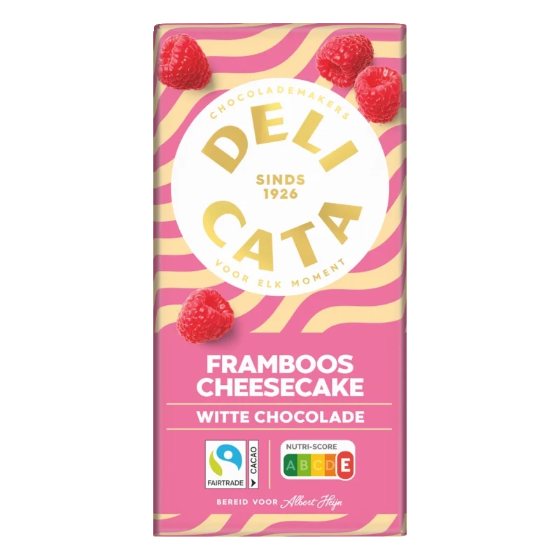 Delicata Reep witte chocolade framboos cheesecake