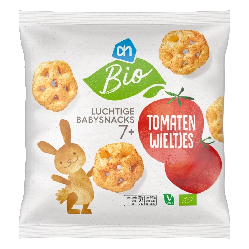 Biologisch Luchtige babysnacks tomatenwieltjes 7m+