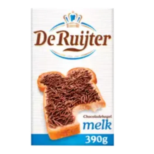 De ruijter chocolade hagel melk 390 gr