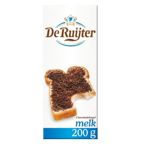 De ruijter chocolade hagel melk 200 gr