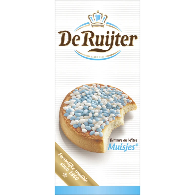 De ruijter blauwe en witte muisjes 330 gr