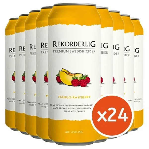 REKORDELIG MANGO & RASPBERRY LATA 24x50 CL.