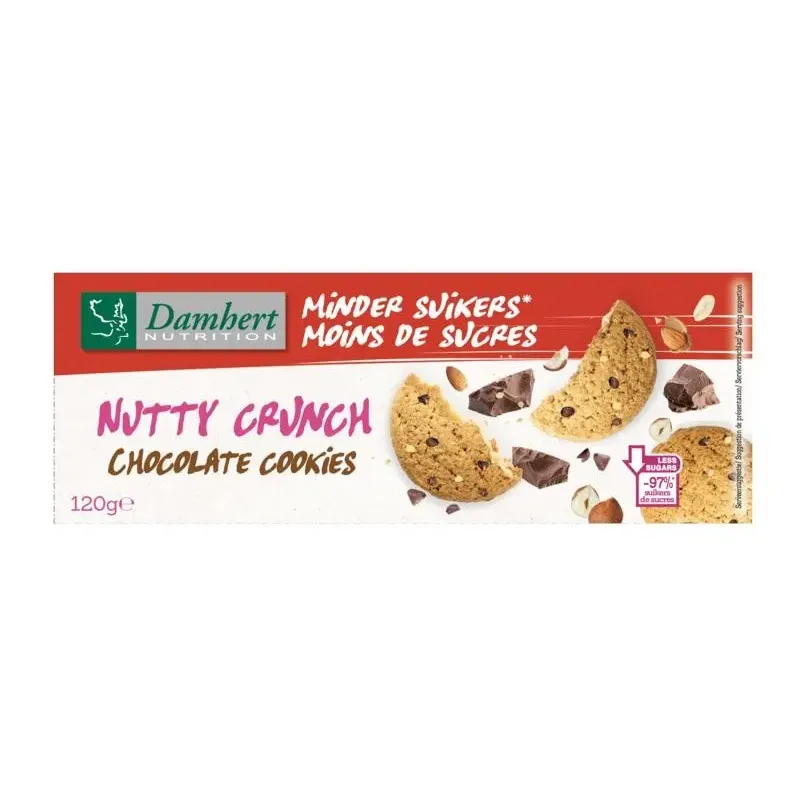 Damhert Nutty crunch chocolate cookies 120 gram