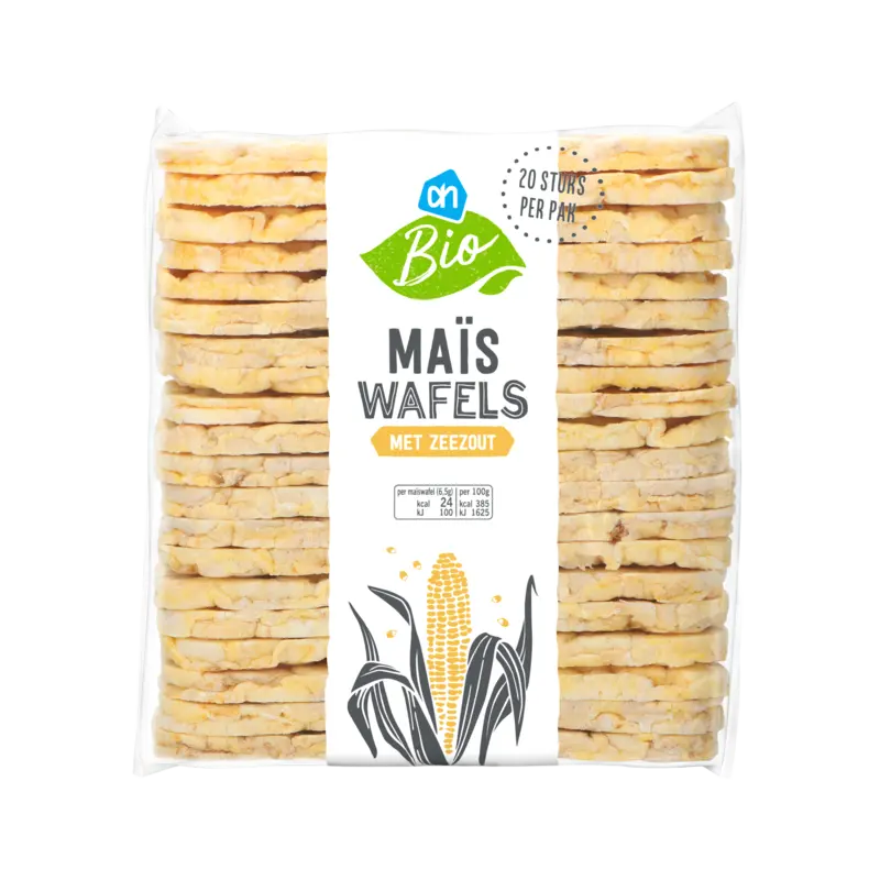 Biologisch Maiswafels met zeezout langwerpig