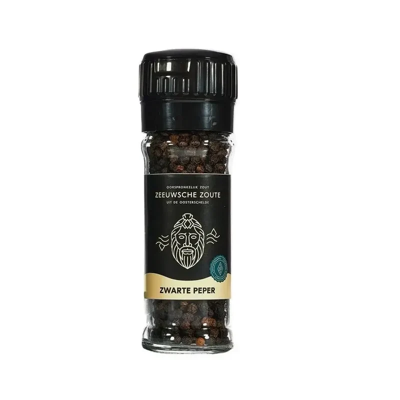 Zeeuwsche Zoute Pepermolen zwarte peper biologisch 45 gram