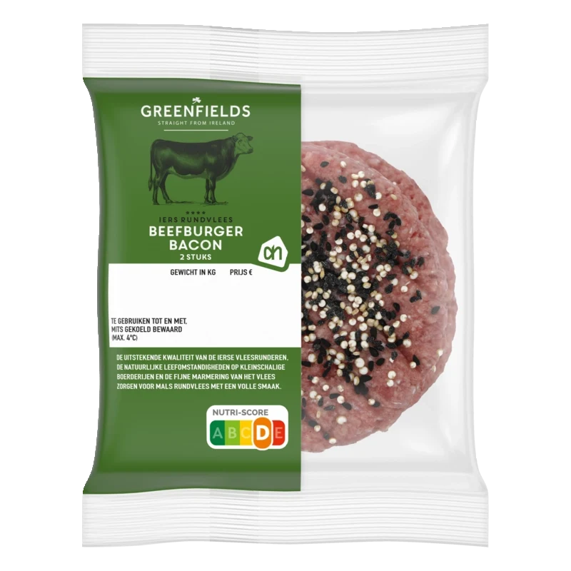 Greenfields Beefburger bacon 2 stuks