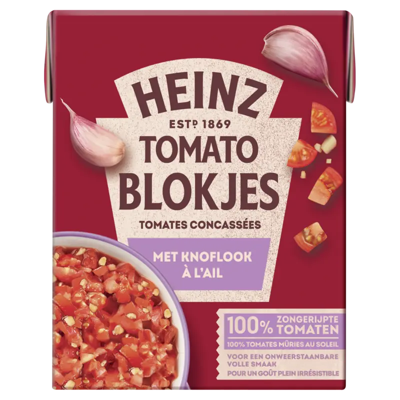 Heinz Tomaten blokjes met knoflook