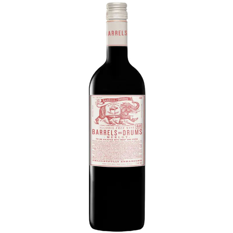 Barrels and drums Merlot Alcoholvrij