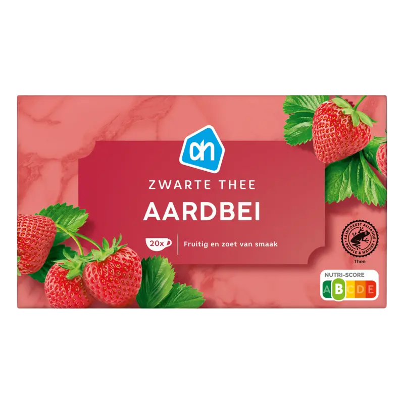 Zwarte thee aardbei