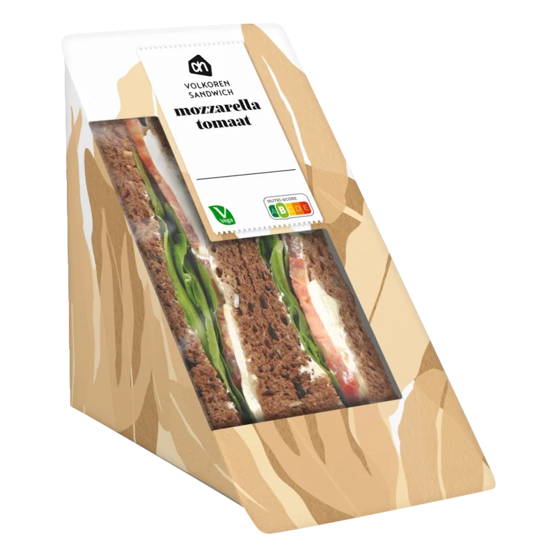 Volkoren sandwich mozarella tomaat