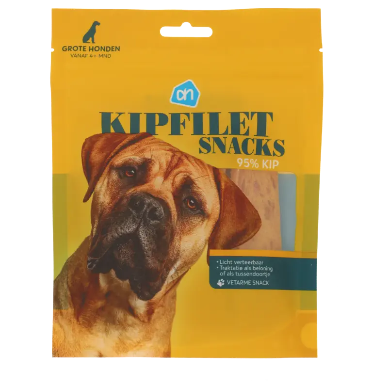 Kipfiletsnack voor grote honden