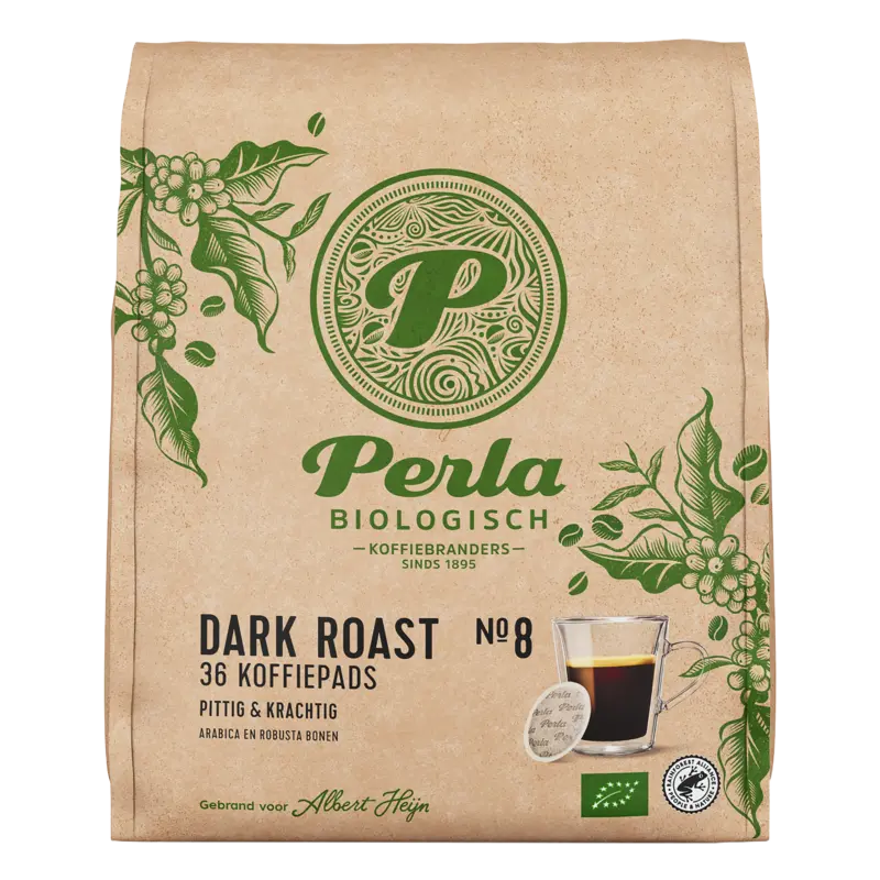 Perla Biologisch Dark roast koffiepads