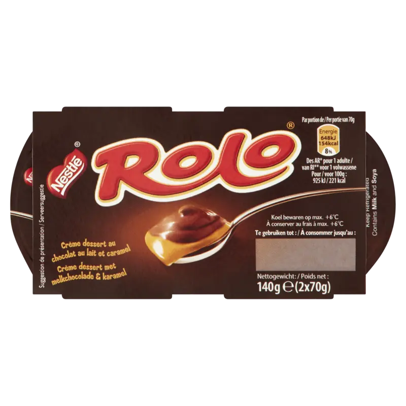 Rolo Chocolade & karamel dessert