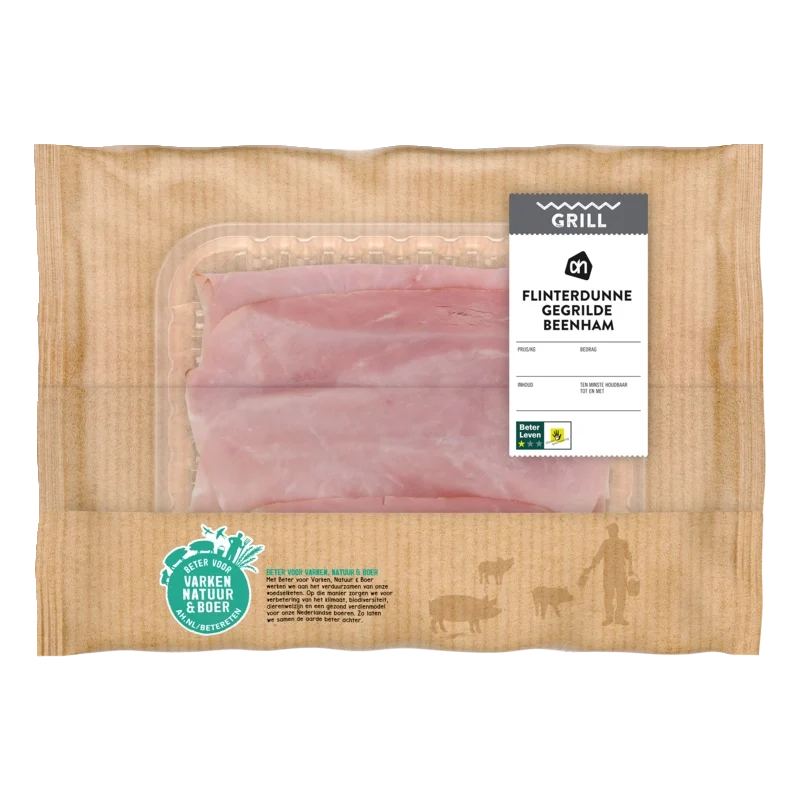 Flinterdunne gegrilde beenham