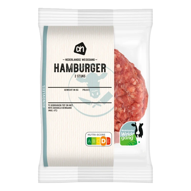 Runder hamburger 2 stuks