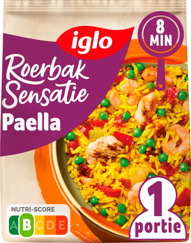 Iglo Roerbaksensatie paella kipfilet garnalen