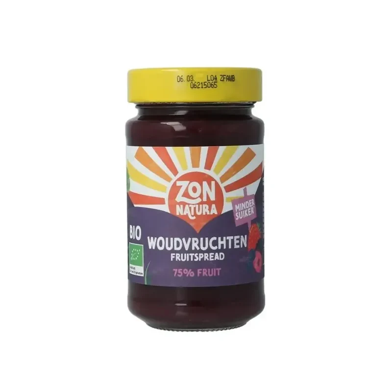 Zonnatura Fruitspread woudvruchten 75% 250 gram