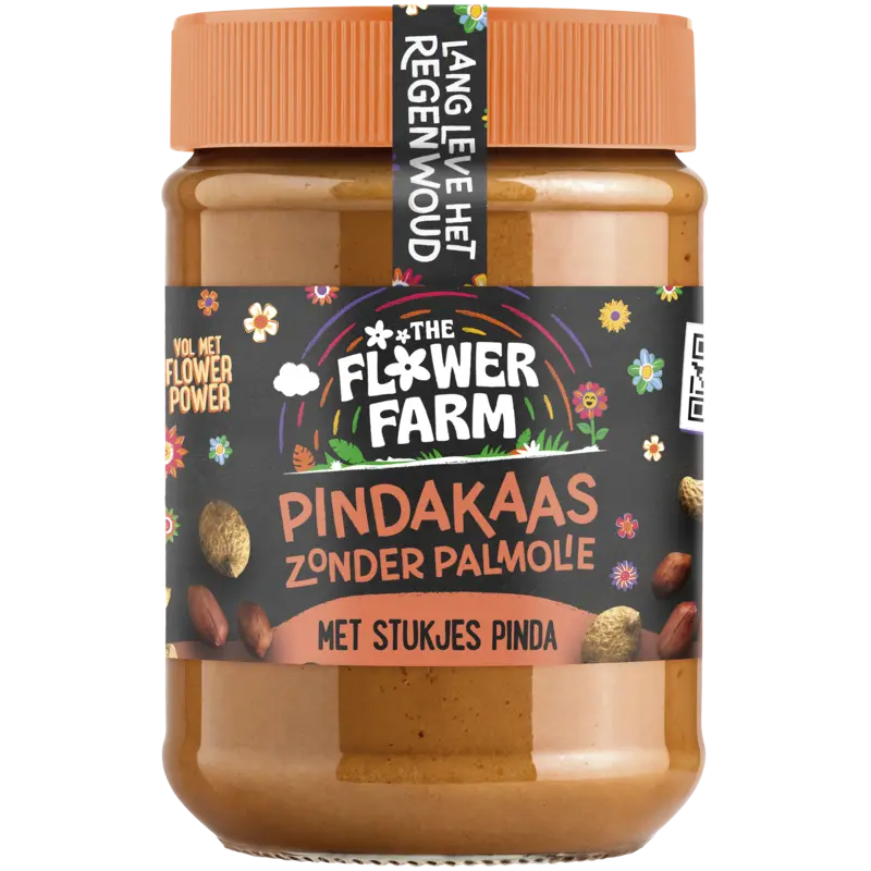 Flower Farm Pindakaas zonder palmolie met stukjes