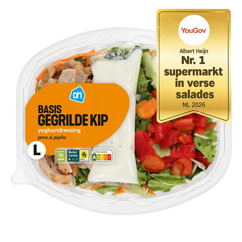 Basis maaltijdsalade gegrilde kip
