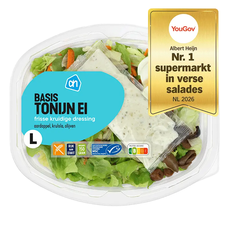 Basis maaltijdsalade tonijn scharrelei