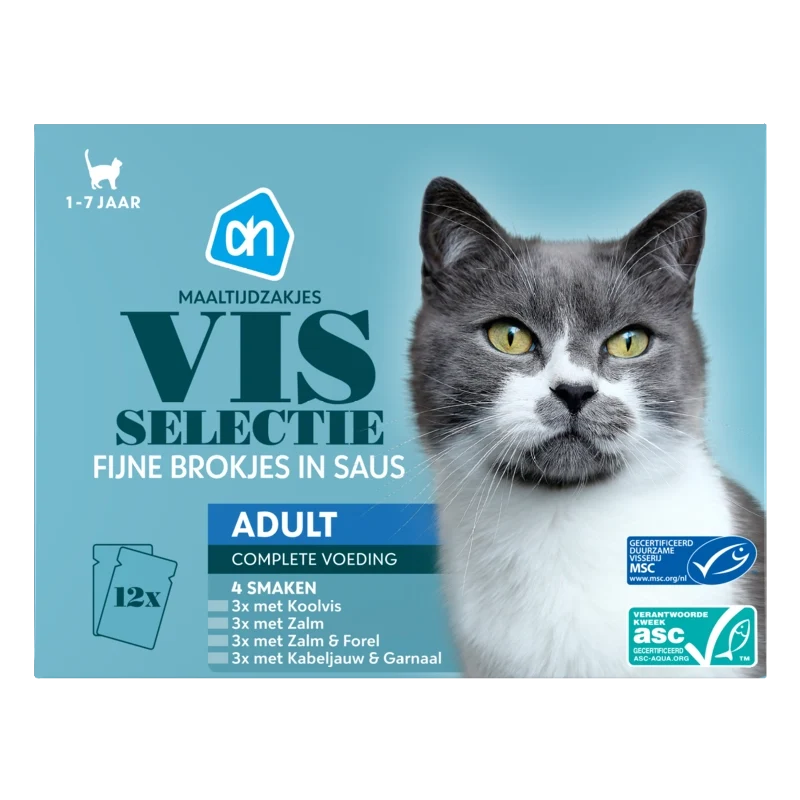 Maaltijdzakjes met vis in saus 12-pack